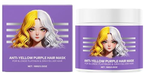 Maschera Per Capelli Viola Anti-ingiallimento, Rimuove I Toni Gialli E Condiziona I Capelli Secchi E Danneggiati, Per Capelli Biondo Platino E Grigi/argento (1pcs)
