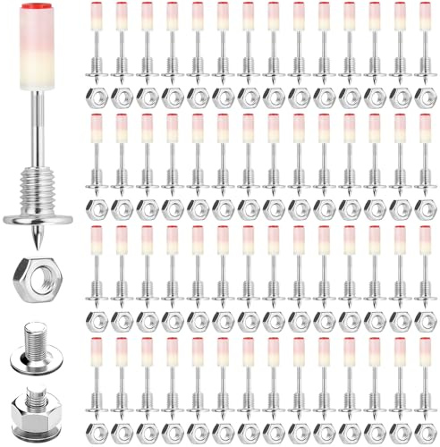 Worldity - 150 Pcs Screw Nut Nails for Nail Guns, Concrete Nails for Walls, Concrete Ceiling Cable Ducts, Fixed Grooving Device Repair Tool
