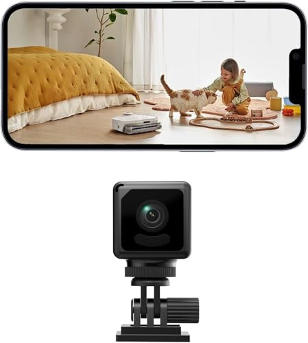 EKJANEPE 2K HD Mini Kleine Kamera, WLAN Überwachungskamera Innen mit Nachtsicht, Bewegungserkennung, für den Innen- und Außenbereich geeignet