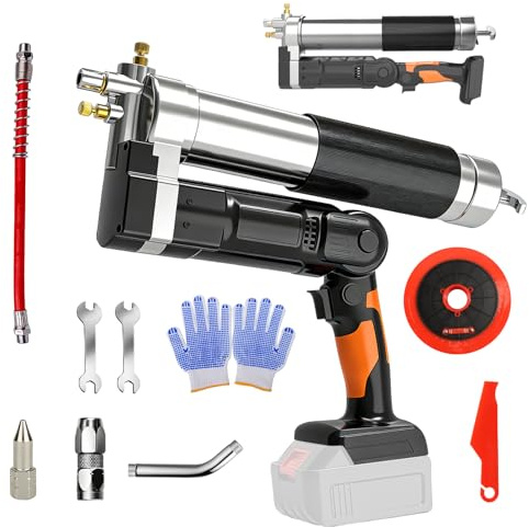 Cordless Grease Gun for Makita 18V Battery,2 in 1 Electric Grease Gun,12,000 PSI Cordless Caulking Gun,170g/min,90° Swivel Coupler,600CC Dual Grip Grease Gun for Truck,Construction,Farm(NO Battery)