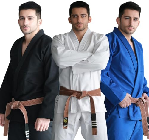 NAMAZU BJJ Gi for men Kimonos BJJ Uniform Brazilian Jiu Jitsu Suit (White, SIZE-A4)