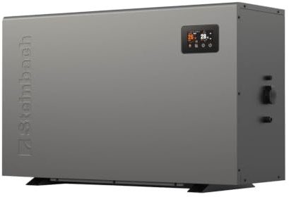 Steinbach Pompa di Calore Silent 7 – 049312Z – Inverter Pool Pompa di Calore Fino a 30.000 l – Potenza di Riscaldamento 7 kW – Funzione di Riscaldamento e Raffreddamento – Display Touch – con