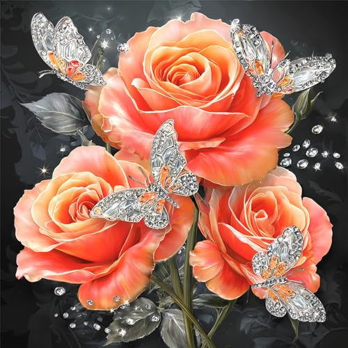 Nianxi Diamond Painting Erwachsene,Blume Diamant Painting Bilder,Rosen Diamants Painting Erwachsene Für Home Wand Decor,Frauen Geschenk.