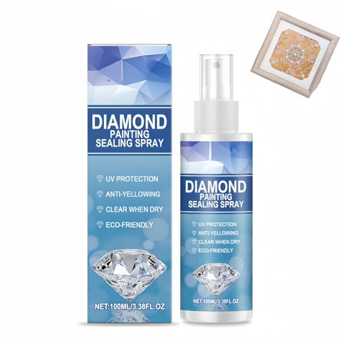 Diamond Art Sealer Spray,Quick-Drying Spray Glue Adhesive for Diamond Painting & Crystal Art,Transparent Traceless Strong Seal,Silicone Glue for Personalised Diamond Art Kits and DIY Accessories,100ml