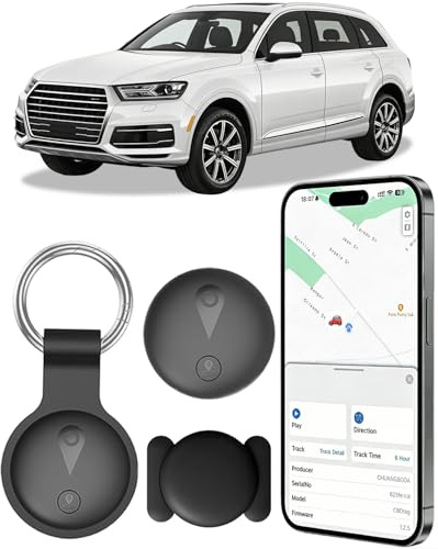 Traceur GPS Voiture, Mini Tracker GPS Voiture Magnétique, Compatible avec iOS et Android, Suivi en Temps Réel Traceur sans Abonnement, Traceur Enfant Caché pour Véhicules, Animaux et Bagages, Noir