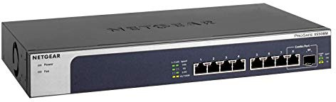 NETGEAR Commutateur Non géré Ethernet Multi-gigabit 8 Ports 10G (XS508M) - avec 1 x 10G SFP+, Ordinateur de Bureau/Rack et Protection à Vie limitée ProSAFE