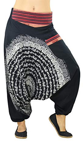 virblatt - Harem Pants Mens & Harem Pants Women | Cotton | Genie Pants Aladdin Parachute Pants Summer Hippie Clothes