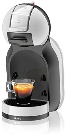 Nescafé Dolce Gusto Mini Me S KP123B Krups Cafetera de cápsulas con 15 bares de presión, capacidad 0.8 L, bebidas frías o calientes, modo Eco, Play&Select, Thermoblock, 35 tipos café, color gris/negro