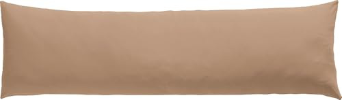 Erwin Müller Seitenschläferkissenbezug Single-Jersey Murnau - braun Größe 40x140 - bügelfrei, strapazierstark, elastisch, mit Reißverschluss