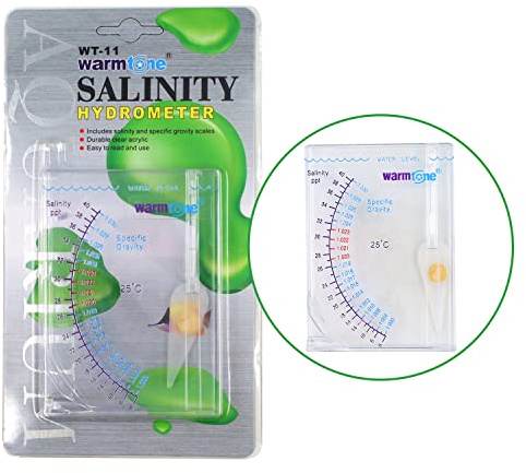 Abnaok Salinity Tester, Sea Specific Gravity Test for Fish Tank Pond Water Saltwater Freshwater, Accurate Automatic Hydrometer