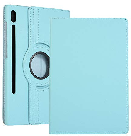 2019 Tablet Lederhülle für Samsung Galaxy Tab S6 T860 T865 10.5, 360 drehbar Multi-Winkel-View Folio Stand Hülle Auto Sleep/Wake Cover blau himmelblau
