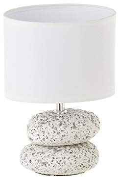 Lámpara de mesita de noche de piedras exótica con mosaico de cerámica blanca de 24 cm - LOLAhome