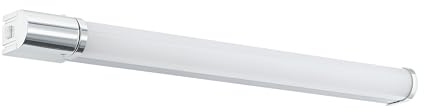EGLO LED Wandlampe Tragacete 1, Spiegelleuchte mit Steckdose | Wandleuchte aus Aluminium und Kunststoff, Badezimmer Lampe in Chrom, Weiß, Feuchtraumleuchte, IP 44