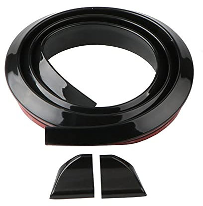 ihreesy Weiche Gummi Dachspoiler,Universal Glas Frontspoiler Dachlippenspoiler Aufkleber Gummistreifen Frontspoiler Lippe Spoiler Blende Lippe Kofferraumspoiler,150cm x 3.5cm x 2cm Glänzend Schwarz