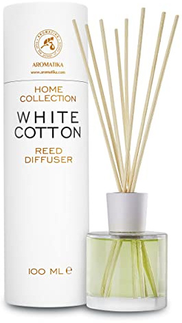 Difusores Aromáticos Varillas Algodón Blanco 100ml - Difusores de Aromas - Difusor Perfumado - Ambientador de Varillas de Rattan - Fragancia para Habitación