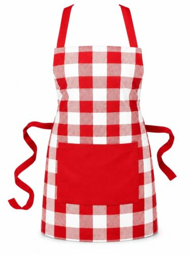 Asquare Kochschürze 65x85cm - Atmungsaktive Schürze 100% Baumwolle - Verstellbare Küchenschürze mit 2 großen Taschen - Cooking Apron - Grillschürze für Damen und Herren