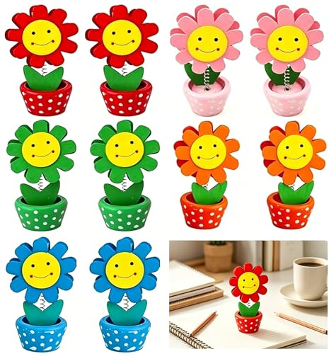 10 Pezzo Porta Segnaposto Clip, Segnaposto Legno a Forma di Fiore, Portafoto Base Legno, per Foto Biglietti da Visita Note Carta Numero, Decorazione da Tavola (Colore Casuale)