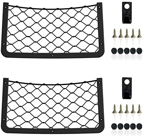 ChangWanna Storage Nets for Campervans - 2 Pcs Elastic Mesh Van Storage Nets Pocket Holder, Van Motorhome Caravan Boat Car Storage Solutions Ideas Accessories for Storing Phone/Water Bottle/Toiletry