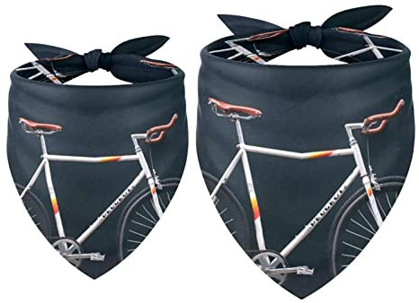 2 Stück Hundehalstuch Fahrrad Fahrzeug Rad Retro Mädchen Junge Lätzchen Hundeschal Halstuch Zubehör für kleine, mittelgroße und große Hunde Welpen Katze Haustier