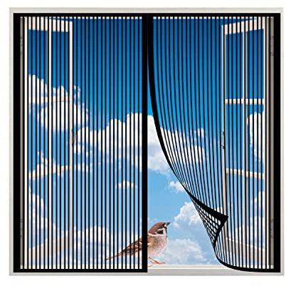 Zanzariera Magnetica Finestr,Porte Tenda Zanzariera,HTCSZL Insect Door Screen Finestra Zanzariera Finestra,Chiusura Automatica,per Porte e finestre Soggiorno Finestra,60×50cm