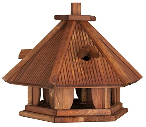 Vogelhaus zum Aufhängen - Vogelfutterhaus ohne Ständer - Futterhaus für Vögel - Vogelhäuser aus Holz - robuster Vogelhäuschen für Garten und Balkon - 40,5x34x39 cm