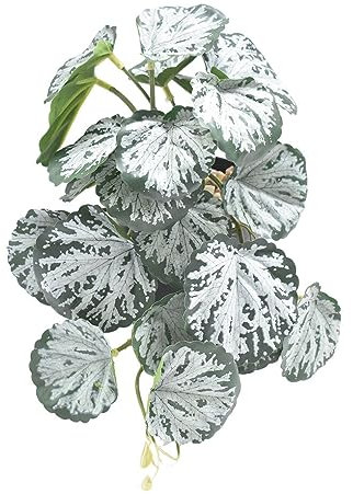 QOKLIYUI Heimdekoration mit eleganten künstlichen Pflanzen für Terrarien, umweltfreundliche Kunststoffpflanzen, künstliche Terrarienpflanzen, Weiße Begonie