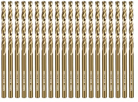 SALI 20 Stücke M35 HSS Cobalt Bohrer Set mit Spiralbohrer 3.2mm HSS-Co Stahlbohrer Eisenbohrer Metallbohrer Set für Holz, Metall, Kunststoff, Aluminium, Hartplastik, Edelstahl