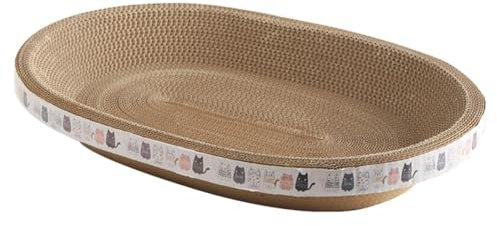 Shurzzesj Kratzbrett Katzen Kratzpappe Für Katzen Widerstandsfähig Katzenkratzbrett Katzenkratzbretter Pappe Oval Katzen Kratzmöbel Aus Hochwertiger Karton Für Wand Und Ecke Wellpappe Kratzmatten