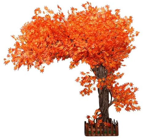 Roedax künstlichen Baum 4,9 Fuß großer Kunstbaum, künstlicher Rotahorn-Kunstbaum, große, realistische Kunstpflanze mit echtem Holzstamm, Kunstbaum verblasst Nicht Exquisites