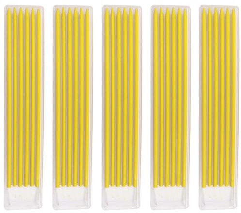HSIXHAF 5 Cajas, 30 recambios de bolígrafos de carpintería para lápices ingeniería General, para carpinteros, Trabajadores Azulejos, decoradores Longitud 4,72 pulgadas/12 cm,diámetro 2,8 mm,Amarillo