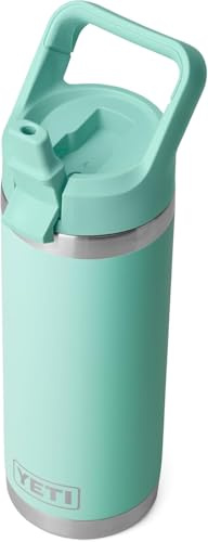 YETI Rambler C Straw Bottle, Stainless Steel Vacuum Insulated Bottle with Leakproof Straw Cap, Seafoam, 18 oz (532 ml)