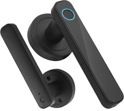 Swokely Smart Fingerprint Door Lock Keyless Entry Biometric Door Lock with Handle Set Support Key Unlock Intelligent Tuya App Control BT Connecting for Home Apartment Hotel Office