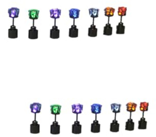 DEARMAMY 14piezas Pendientes Led Iluminados Aretes De Acero Inoxidable Brillantes Para Fiestas Eventos Nocturnos y Actividades Al Aire Unisex