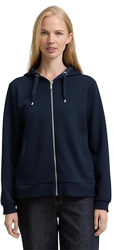 Tom Tailor Damen Hoodie Sweatjacke aus Scuba