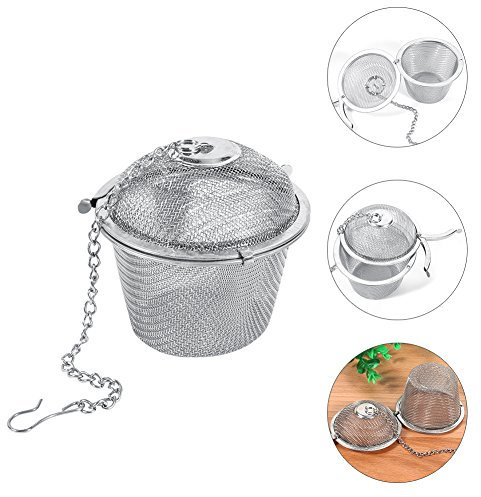Boule à thé Passoire à épices Filtre à Maille en Acier Inoxydable Pinces à Feuilles Mobiles Créatives épices Serrées Infusion de thé Chaud Froid 6.5CM Sphère Pratique à Base de