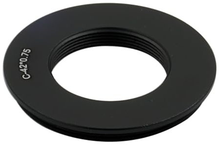 WANGF C-Mount-Objektivadapter mit M42 x 0,75-Gewinde intern 25,4 mm mit Flansch