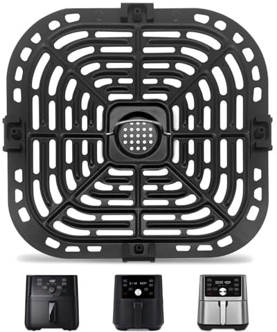 Air Fryer Grill Pfanne für Ninja GAF685 GAF735 6 Quart, Grillrost für Heissluftfritteuse mit 4 Gummipuffer, Air Fryer Grillplatte Crisper Bratpfanne, Geschirrspüler Safe
