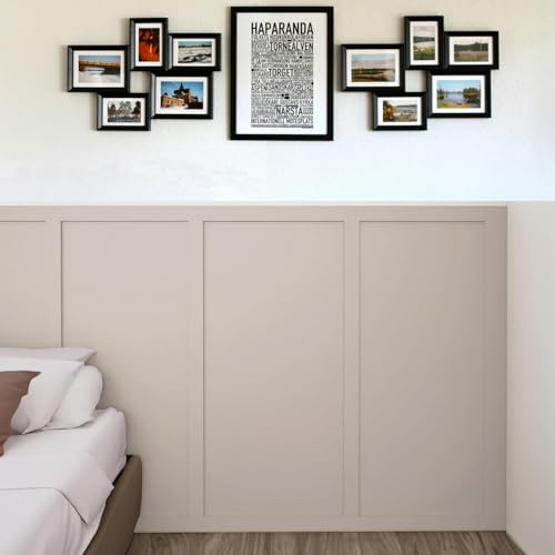 Wall Panelling Kit Shaker Style 3D Wall Panel Kit | MDF Wall Panels - Paintable Accent Panel Kit for a Stylish Upgrade to Any Home Decor 100cmx10cm (15)