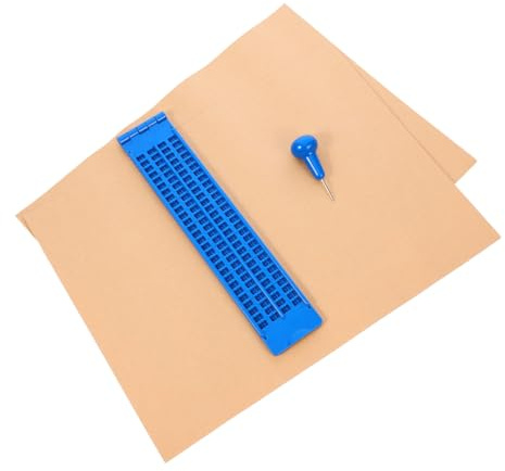 Tofficu Tavoletta Braille Punteruolo in Plastico Blu, Riutilizzabile e Leggera per Non Vedenti, per Scrittura Braille e Apprendimento Tattile