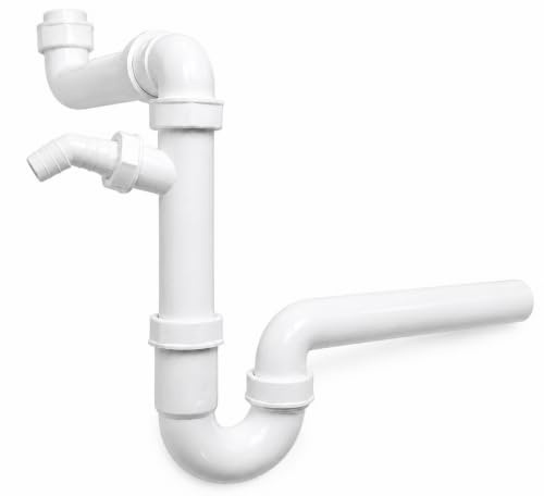 Raumsparsiphon Geräteanschluss 1 1/2 Zoll mit 40 mm Anschluss für Spüle Küche