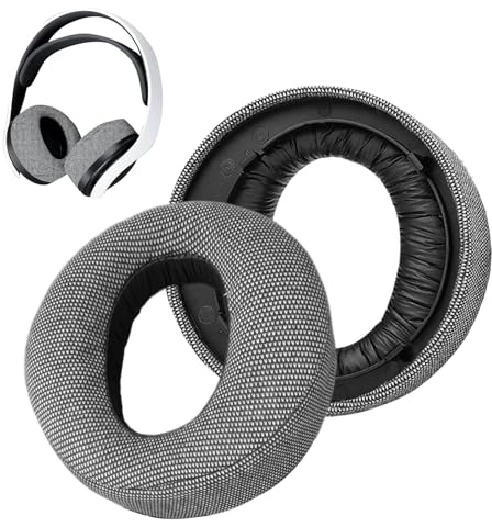 1 Paio Cuscinetti Auricolari di Ricambio per PS5 Pulse 3D, Padiglioni Cuffie in Tessuto Traspirante e Schiuma di Alta Qualità, Isolamento Acustico e Migliora il Comfort di Utilizzo (Biancheria)
