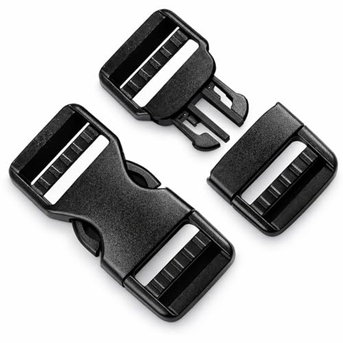 kwinfei 2 Stück Steckschnalle 25 mm, Kunststoff Klickverschluss für Rucksack, Steckschnallen 25mm, robuste Kunststoffschnallen, Verschluss für Rucksack 25 mm, langlebige Ersatzschnalle aus POM