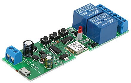 Haofy Module sans Fil Universel de Commutateur WiFi Intelligent avec Minuterie, TéléCommande, Commande Vocale Via Application Téléphonique, Compatible avec Home IFTTT