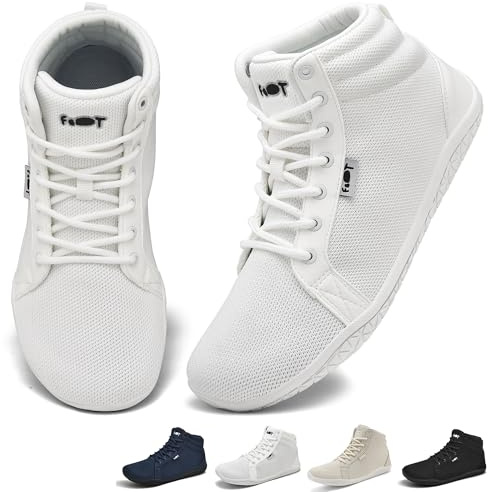 Geweo Barfußschuhe Damen Herren Breite Sneaker Barfuss Schuhe Gr.37-47 | Leicht Minimalistische Walking Zehenschuhe Zero Drop Sohle Unisex Trail Fitness Rutschfest Freizeit Fitness Unisex