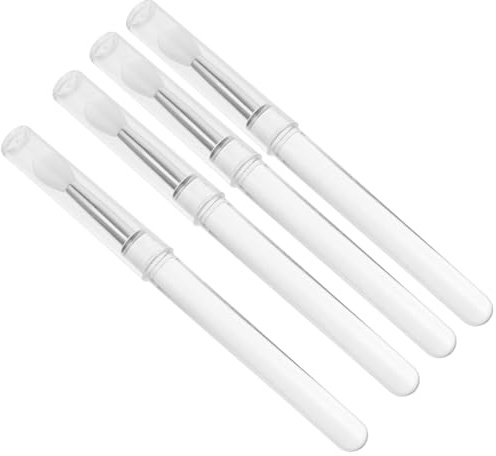 SWETRACE Brochas de Silicona para Labios Tapa, 4 Piezas Portátiles y Fáciles de Llevar para Maquillaje y Viaje