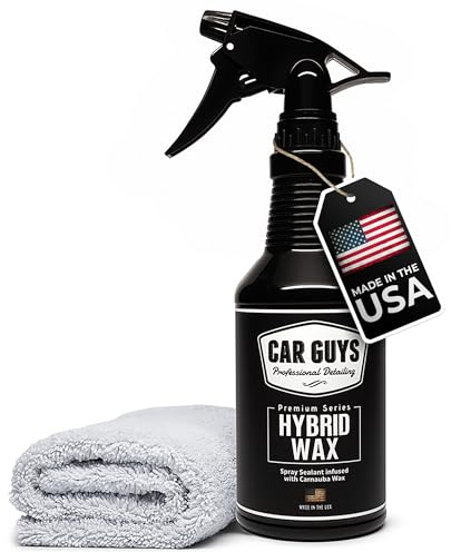 CAR GUYS Hybrid Spray Wax | Advanced Car Wax | Long Lasting and Easy To Use | Safe on All Surfaces | 18 Oz Kit with Towel