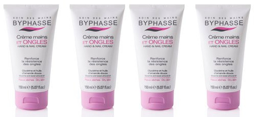 Byphasse LOT DE 4 - Crème mains et ongles - 150 ml - Peaux sèches