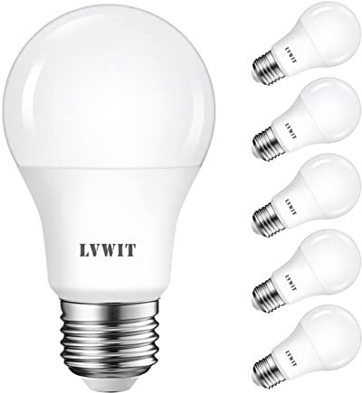 LVWIT LED E27 Birne 60W Kaltweiß 6500K, ultrahell 806 lm, matte LED Lampe (6er Pack)