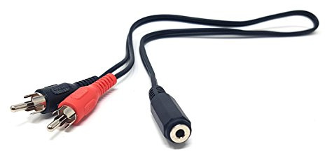 Maincore 50cm Twin 2 x RCA Phono Plugs to 3.5mm Stereo Extension Cable Female Socket Audio Adapter Lead for Headphones, Speakers, Amplifier, HiFi & Home Entertainment (Available in 0.5m & 2m)