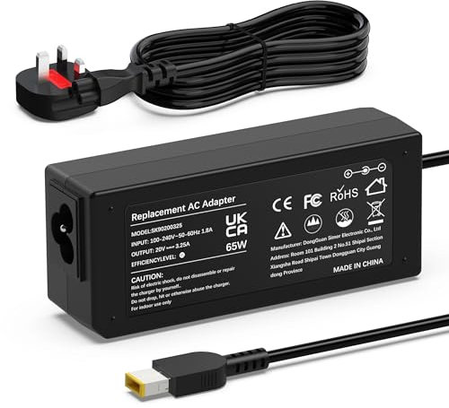 65W Laptop Charger Compatible with Lenovo Thinkpad T470 T470S T460 E531 E570 E560 L470 L460 L440 T440 T450 T540P X270 X250 X240 ADLX65NLC2A ADLX65NCC3A ADLX65NCC2A AC Adapter Power Supply